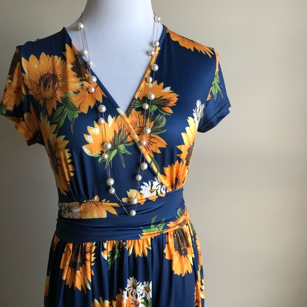 Long Sunflower Maxi Dress